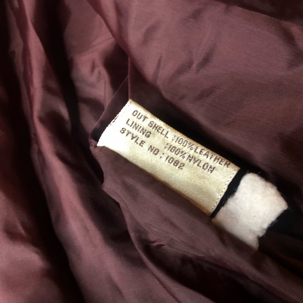 Vintage Berman’s Maroon Leather Moto bomber jacket - Picture 10 of 13